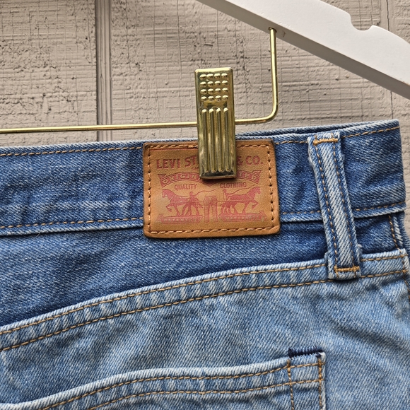 Levi's Anthro Anthropologie Patchwork Patch Blue Denim Jean Mini Skirt 29 - Picture 5 of 12